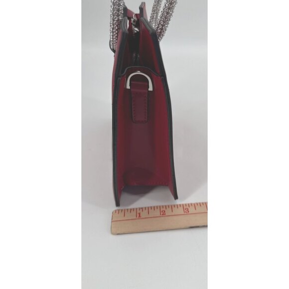 Topshop Red Square Handbag With Rhinestone Handles & Detachable Strap - Picture 13 of 13